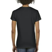 Gildan Women's Short Sleeve V Neck T-Shirt for Crafting - Black, Size L, Soft Cotton, Classic Fit, 1-Pack Blank Tee