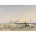 thumbnail image 3 of Anthony Vandyke Copley Fielding 18x14 Black Modern Framed Museum Art Print Titled - Shipping off Staffa (1842), 3 of 5