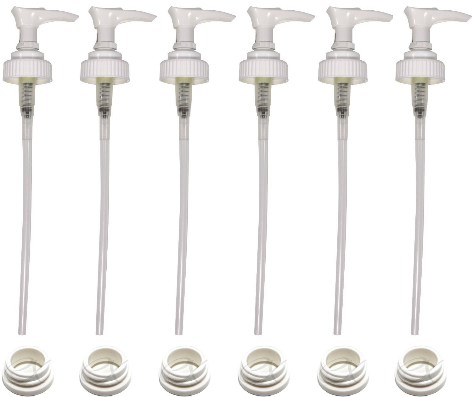 Creative Hobbies White Plastic Lotion Soap Dispenser Pumps with Glue On Screw Collars, Replacements for Soap and Lotion Pumps, Mason Jar Pumps or Bottles and DIY Crafts - 6 Sets