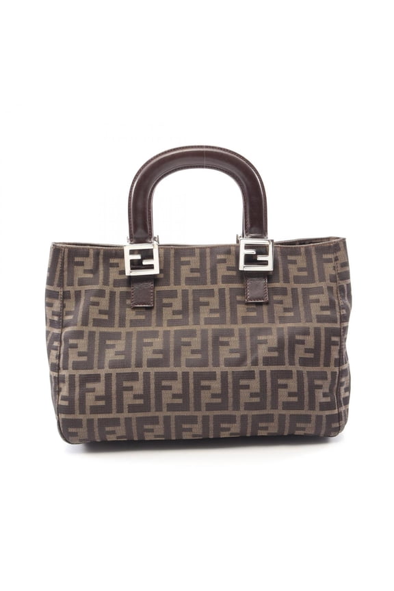 Pre-Owned Fendi Zucca Tote Bag Handbag Canvas Leather Women's Brown 26329