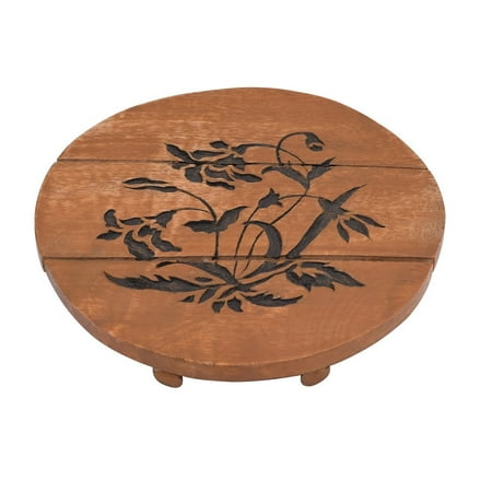 Floral Trivet - StoreEthnic Floral Painted Mango Wood Trivet for Kitchen Hot Dishes Dining Table Accessories Kitchen Tools and Gadgets (Beige)