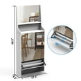thumbnail image 5 of White Vertical Shoe Cabinet With Mirrors For Entryway Neatness Easy To Install, 5 of 6