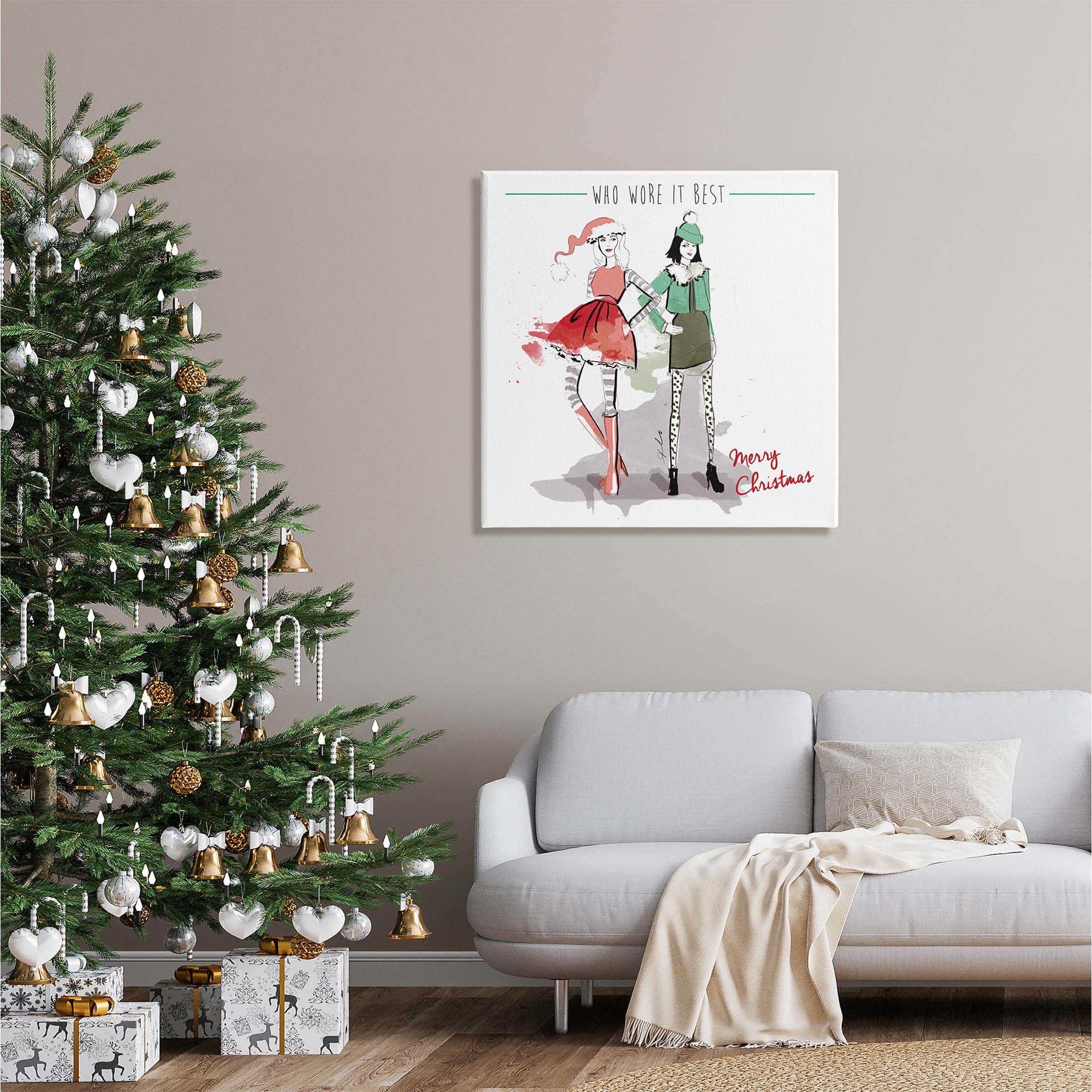 Stupell Industries Who Wore It Best Christmas Fashion Graphic Art Gallery Wrapped Canvas Print Wall Art, Design by Alison Petrie