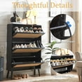 thumbnail image 2 of Shoe Cabinet Storage, Fluted Organizer Cabinet with 3 Flip Drawers, Hidden Shoe Rack Freestanding Shoe Organizer with Legs for Hallway, Black, 2 of 8