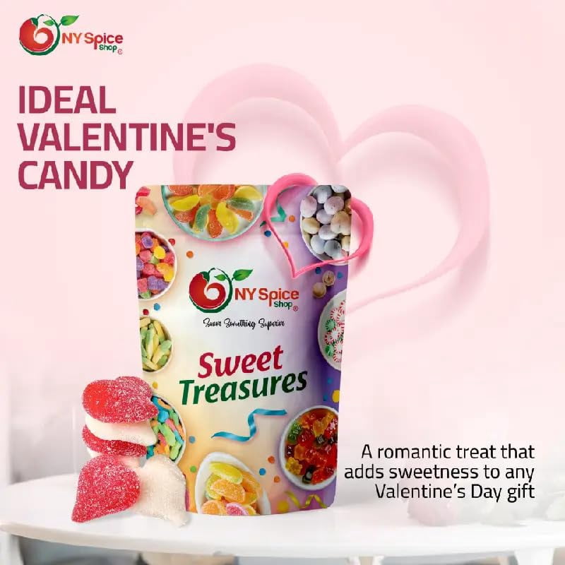NY SPICE SHOP Red & White Sour Gummy Hearts - 5 Pound - Valentines Day Candy - Valentine Candy Bulk - Valentines Day Gifts Candy