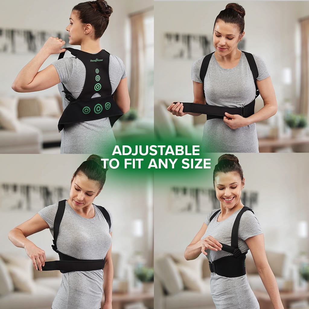 (2 pack) Hempvana Arrow Posture - Fully Adjustable Posture Support & Posture Corrector for Upper Body - Helps Correct Slouching, Text Neck and Hunching Over (L/XL)