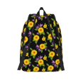 thumbnail image 3 of Naloa Daisies Flowers Print Durable Canvas College Rucksack,Laptop Excursion Backpack,Travel Notebook School Backpack,Bookbag For Men Women, 3 of 5