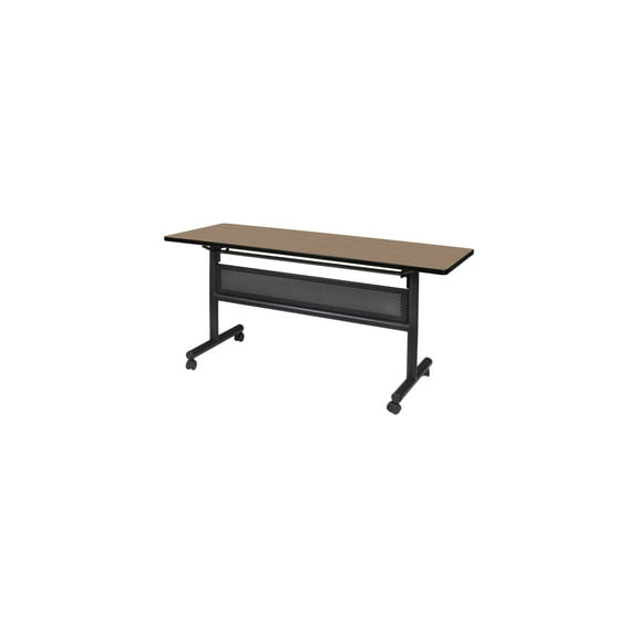 Regency Kobe 60 x 24 in. Flip-Top Training Nesting Table with Modesty Panel- Noble Oak
