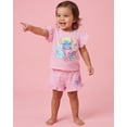 thumbnail image 6 of Disney Lilo Stitch Outfit Girls French Terry 2-Piece Ruffle Tee Sleeve Shorts Set Toddler, Little-Kid (Pink, 6), 6 of 6