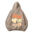 thumbnail image 3 of Women's Sweatshirt Casual Long Sleeve Graphic Hooded Pullover Polyester Comfortable Loose Fit, 3 of 5