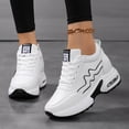 thumbnail image 2 of Willtoo Women's Platform Hidden Wedge Fashion Sneakers Lace‑Up Faux Leather Height‑Boost Walking Shoes, Non Slip Comfortable Casual Sport Shoes, 2 of 6