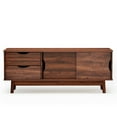 thumbnail image 6 of Gymax TV Stand for TV up to 60'' Media Console Table Storage with Doors Walnut, 6 of 10