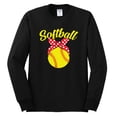 thumbnail image 2 of Wild Bobby, Cute Ribbon Bow Softball Mom Gift, Mother's Day, Men Long Sleeve Shirt, Black, Small, 2 of 3