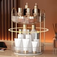 thumbnail image 2 of Organizador de maquillaje YCIA&DONE 360, giratorio, blanco transparente, 2 niveles, 2 of 9