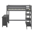 thumbnail image 4 of Max & Lily Loft Bed, Solid Wood Twin High Loft Bed with Bookcase and Desk for Kids, Grey, 4 of 5