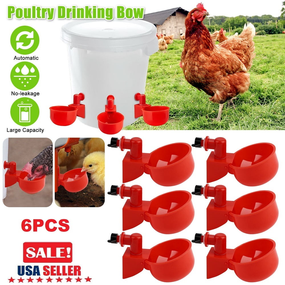 Lil Clucker - Blue Large Automatic Chicken Waterer Cups Suitable For Ducks, Geese, Turkeys, And Bunny Rabbit