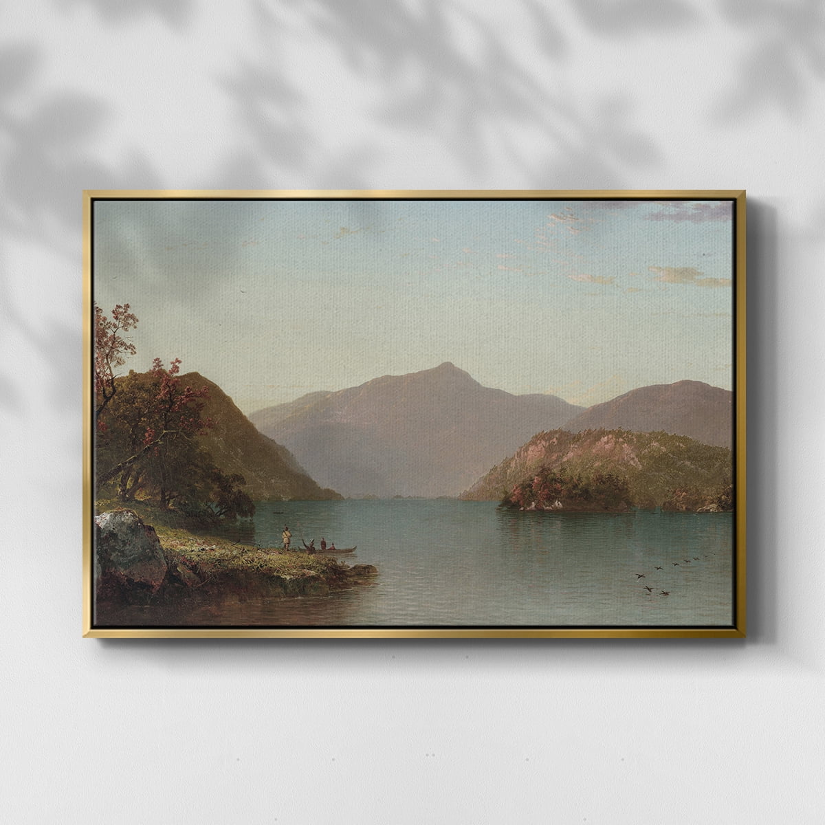Vintage Landscape-MIX By Wexford Home Framed in Gold Wood Gallery Wrapped Canvas 25 in. x 37 in.