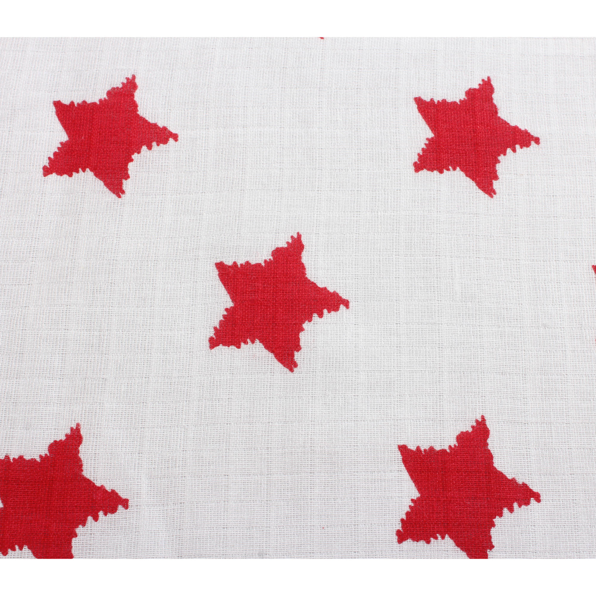 Bacati - Stars 100% Cotton breathable Muslin 3-Piece Toddler Bedding Sheet Set, Red