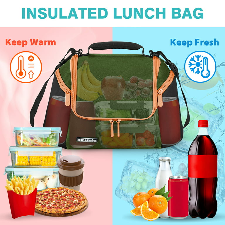 Tirrinia Large Insulated Lunch Bag for Men and Women, Adult Double-Layer  Leak-Proof Reusable Lunch Box, Office, Travel, Work Lunch Cooler Tote