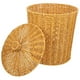 thumbnail image 1 of Cesta de Almacenamiento de Plástico con Tapa: Organizador Multifuncional para Basura, Artículos Varios y Decoración, Canasta Tejida Imitación Ratán para Dormitorio, Baño y Oficina, 1 of 8