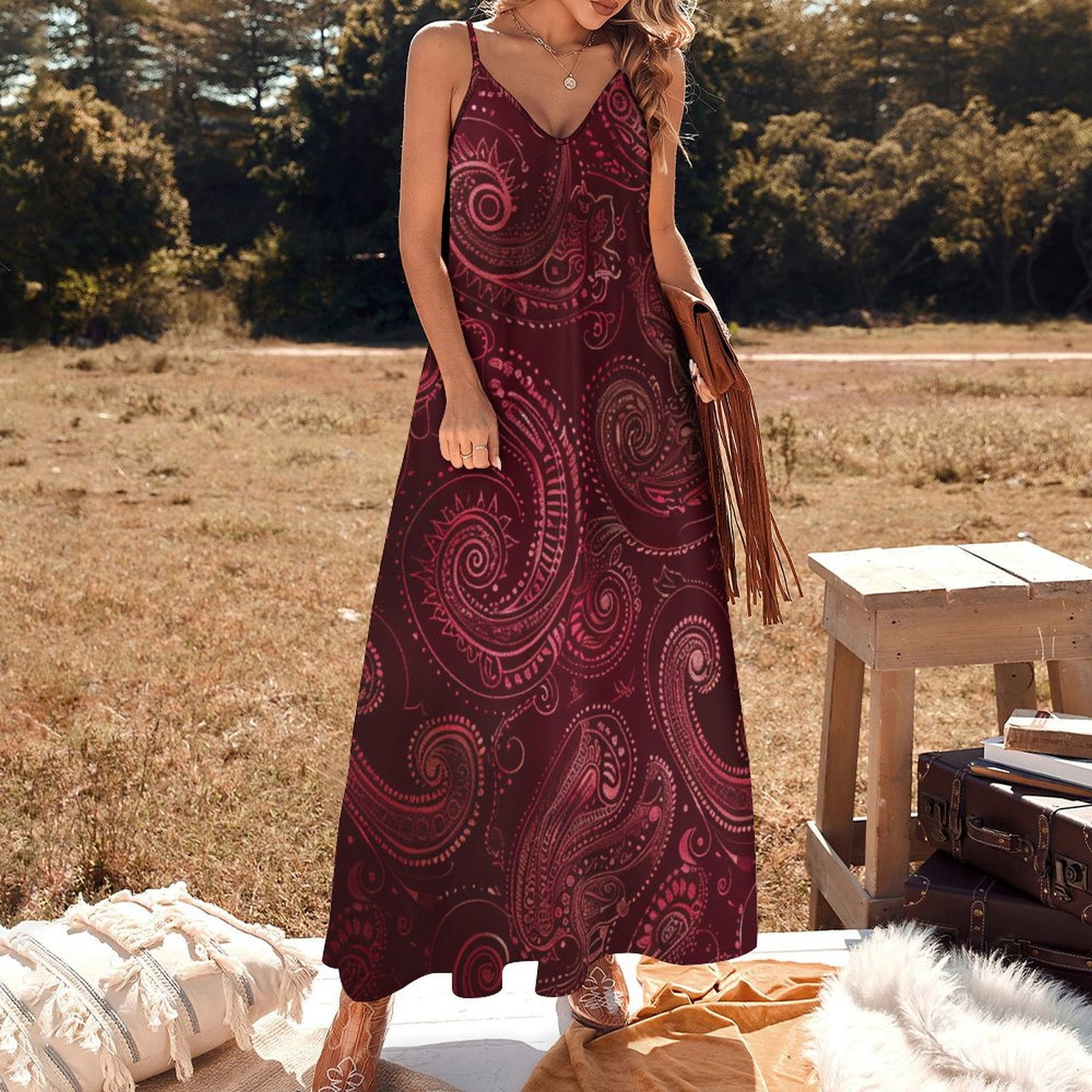 Crimson dress casual online
