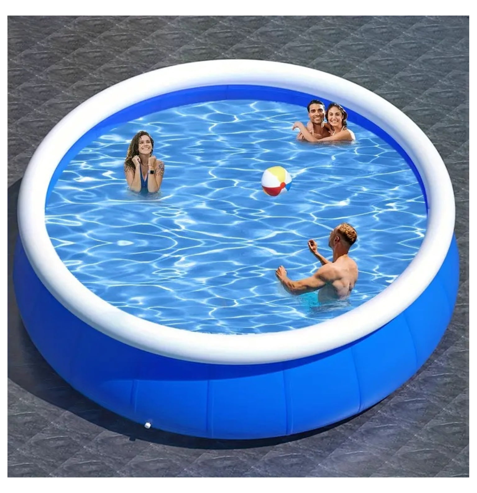 Inflatable Pool 305x76cm, PVC Outdoor Coil Mesh Pool for Garden, 4700L/1200GAL Capacity, Easy Setup & Storage