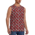 thumbnail image 2 of Fotbe Red Floral Men's Camiseta sin Mangas Estampada para Hombres, Playera Casual para Gimnasio, Entrenamiento, Playa-3X-Large, 2 of 7