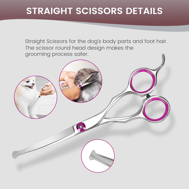 Xueyu Professional Dog Grooming Scissors Kit, 6-in-1, Pink photo 4