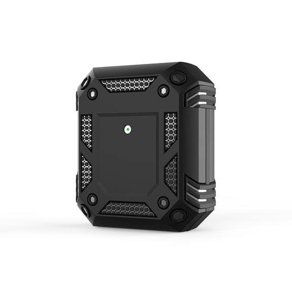JTCASES Compatible with AirPods 1st & 2nd Case, Full-Body Rugged Hard PC Protective Cover with Keychain Shockproof Designed for AirPods 1st & 2nd, Black