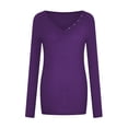 thumbnail image 2 of Dellytop Womens 3/4 Sleeve V Neck Solid Color Summer T Shirts, 2 of 5
