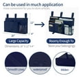 thumbnail image 6 of Gogcaro Bedside Caddy Bunk Bed Organizer Bedside Storage Organizer Hanging Bed Organizer Storage Bag Pocket for Bunk, Hospital Beds, College Dorm Rooms, Baby Bed Rails, Camp 8 Pockets (Navy Blue), 6 of 7