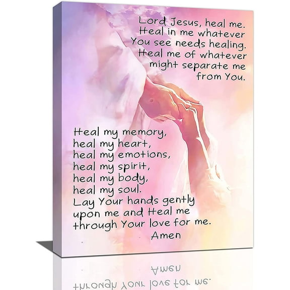 Lucksign Christian Jesus Prayer Hand Picture Wall Art 12" x 16" Framed Canvas Prints