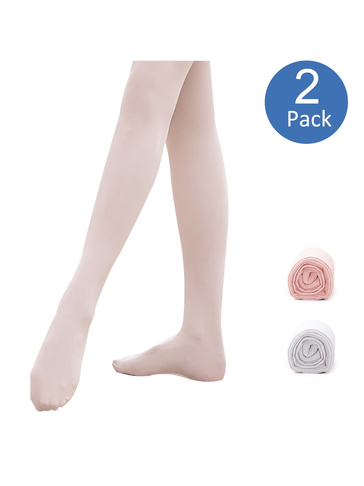 vanberfia 3 Pack Girls Footed Dance Tights Ballet Class School Outfits Stretchy Tights 3-10T 