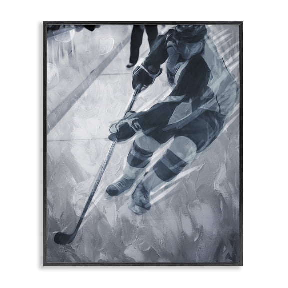 Stupell Industries Modern Abstract Hockey Player Black Framed Giclee Art, 11 x 14, by Milli Villa