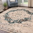thumbnail image 3 of BNM Vintage Medallion Indoor Runner Rug, 8' x 10', Teal, 3 of 5