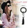 thumbnail image 2 of Uxcell Silicone Wristlet Keychain, Cute Beaded Wristlet Keychain Car Key Ring with Leather Tassel for Women, Black, 2 of 6