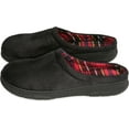 thumbnail image 3 of Deluxe Comfort Men's Memory Foam Slipper, Size 9-10 – Suede Vamp Checkered Lining – Memory Foam Insole – Strong TPR Outsole – Men's Slippers, Black Suede, 3 of 5