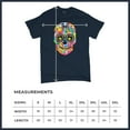thumbnail image 5 of Tee Hunt Dean Russo Sugar Skull T-Shirt Day of The Dead Neon Calaver Men's Tee, Navy Blue, X-Large, 5 of 5