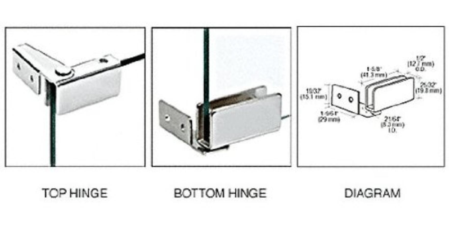 CRL Chrome Recess Mount Glass Door Hinges Package, Designed for 3/16