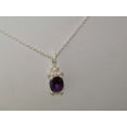 thumbnail image 3 of LBG Ladies Solid 925 Sterling Silver Natural Amethyst and Cultured Pearl Contemporary Pendant Necklace, 3 of 3