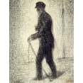 thumbnail image 2 of Seurat, Georges 26x32 Gold Ornate Wood Framed with Double Matting Museum Art Print Titled - Walking, 2 of 4