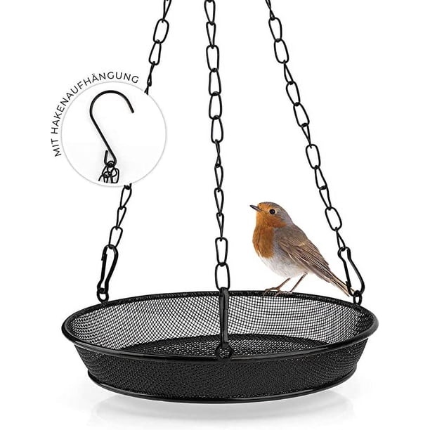 CHAO Wildlife Friend Comedero para pájaros colgante - Comedero para pájaros al aire libre - Diámetro: 18 cm - Columna de alimentación para pájaros colgante de metal para comida para pájaros.