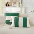 thumbnail image 2 of Juego de 2 fundas de almohada decorativas de 18 x 18 pulgadas, cuadradas, estilo bohemio, con borlas, estilo rústico, para sofá, dormitorio, sala de estar, decoración del hogar, 2 of 5