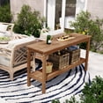 thumbnail image 2 of Polytrends  Laguna Hdpe All Weather Outdoor Patio Two Shelf Table Teak, 2 of 5