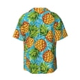 thumbnail image 2 of Vsdgher Pineapple Print Men's Wrinkle Free Untucked Cuban Shirt Business Casual Button Down Shirts Short Sleeve Shirt, 2 of 7