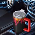 thumbnail image 6 of 40oz Tumbler with Handle and Straw, Vacuum Insulated Stainless Steel Travel Mug, Fits Car Cup Holder, Flame Print, 6 of 6