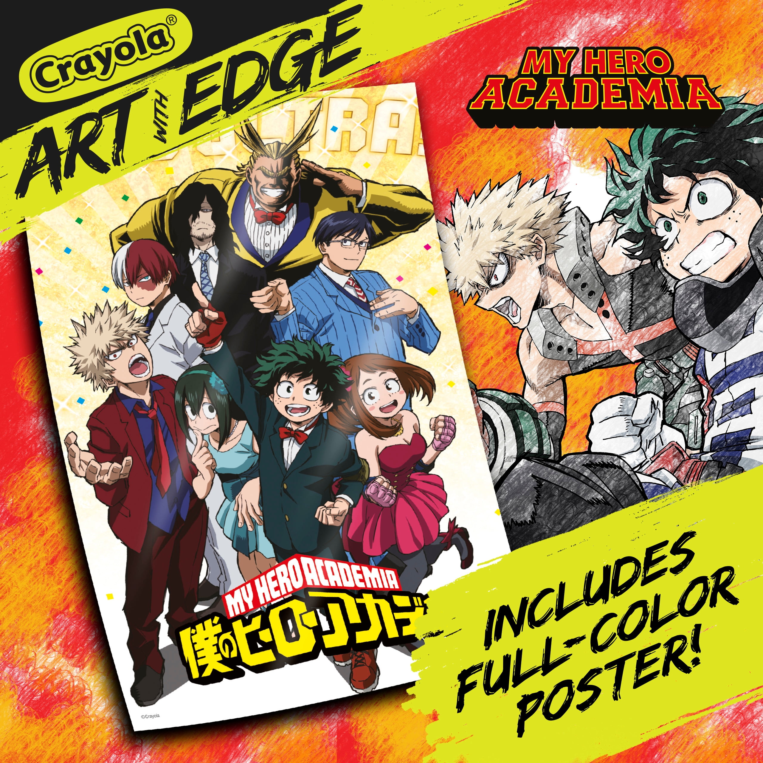 Crayola My Hero Academia 28 Coloring Pages & 1 Poster, Art with Edge, Adult Coloring Gift