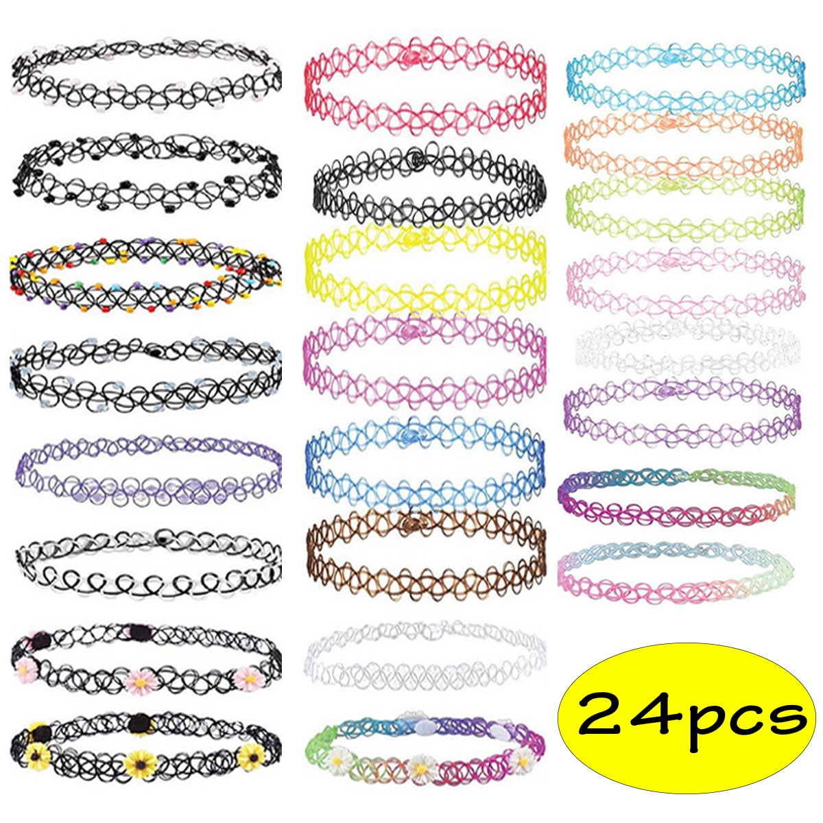 Velvet Choker Necklaces for Women Choker Necklaces for Teen Girls Girls Velvet Ribbon Collar Necklaces Classic 24pcs Vintage Style Multi-color