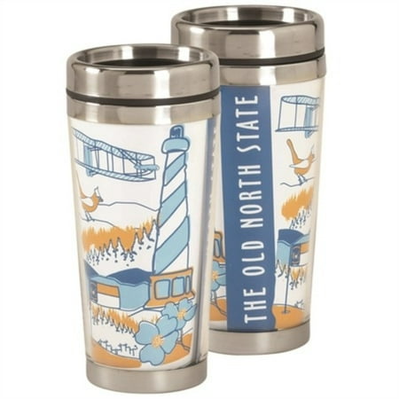 North Carolina Old North State Blue 16 ounce Stainless Steel Metal Travel Mug