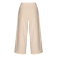 thumbnail image 5 of Lilgiuy Woman Solid Color Cotton And Linen Loose Casual Wide Leg Nine-Quarter Pants Lightweight Versatile Going Out Pants, 5 of 5